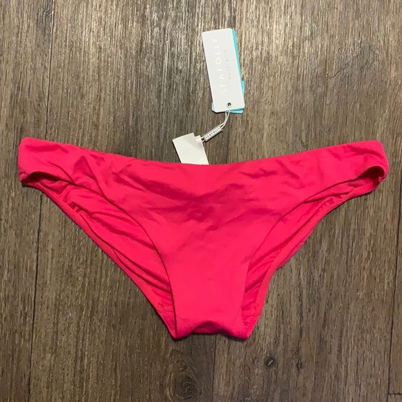 Seafolly Mini Hipster Bikini Bottoms in Bright Persian Pink - Picture 1 of 4